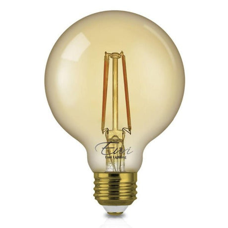 12 Bulb pack -LED Filament Edison Light Bulb - G25 Globe - 7 Watt - Amber - 2400K - Nostalgicbulbs.com