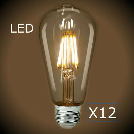 12 Bulb Pack -LED Filament Edison Light Bulb - ST19 Vintage - 4 Watt - 2700K - Nostalgicbulbs.com