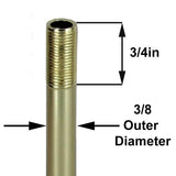 16 Inch Brass Plated Finish Pipe with 1/8 IPS - Thread - Nostalgicbulbs.com