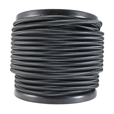 2 conductor black round cloth covered cord - 100 ft. Spool - Nostalgicbulbs.com