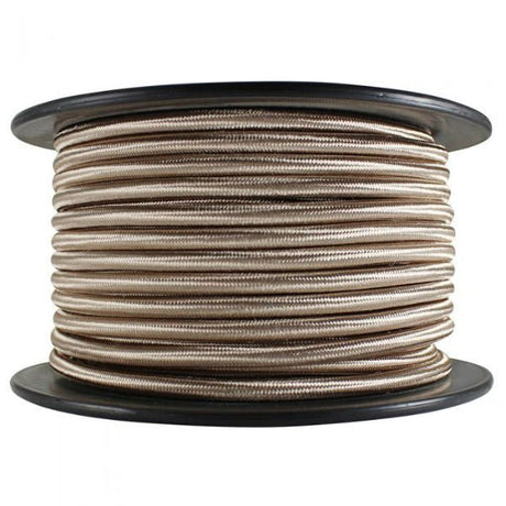 2 conductor champagne round cloth covered cord - Per ft. - Nostalgicbulbs.com