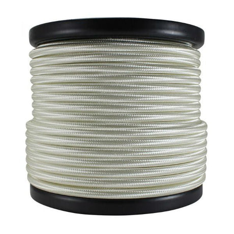 2 conductor cream round cloth covered cord - 100 ft. Spool - Nostalgicbulbs.com