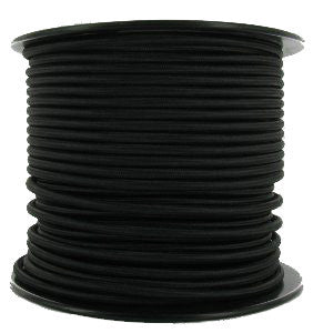 3 Conductor Black Cloth Covered Cord - 250 ft Spool - Nostalgicbulbs.com