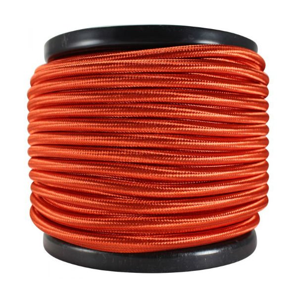 3 Conductor Red Cloth Covered Cord - 100 ft Spool - Nostalgicbulbs.com