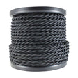 3 Conductor Twisted Black Cloth Covered Cord - Per Foot - Nostalgicbulbs.com