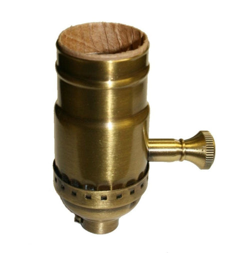 3-Way 2-Circuit Antique Brass Socket - Nostalgicbulbs.com