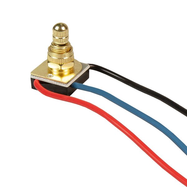 3 Way Turn Knob Canopy Switch - Polished Brass - Nostalgicbulbs.com