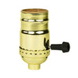 3-Way Turn Knob Polished Brass Light Socket - Nostalgicbulbs.com