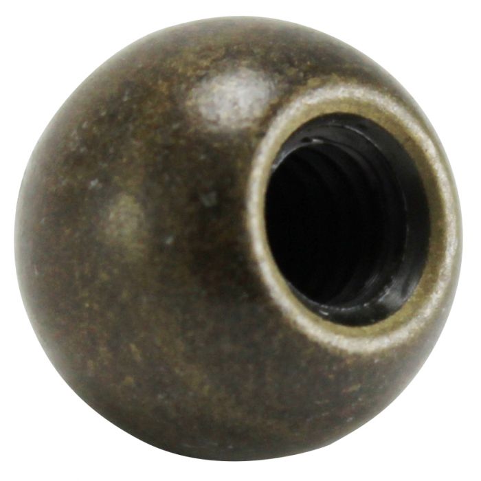 3/8 Inch Diameter 8/32 Tap Turned Solid Brass Ball - Antique Brass - Nostalgicbulbs.com