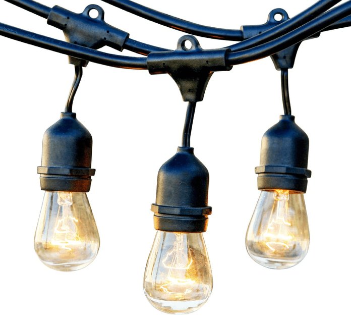 48 ft. Patio String Lights - 24 Sockets (E26) - Commercial Grade - Nostalgicbulbs.com