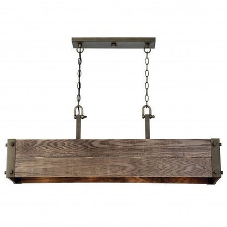 Aged Wood 4-Lights Island Pendant - Nostalgicbulbs.com