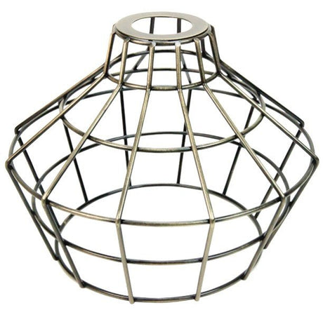 Antique Brass Light Bulb Basket Style Cage - Large Washer Mount - Nostalgicbulbs.com