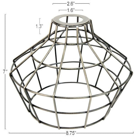 Antique Brass Light Bulb Basket Style Cage - Large Washer Mount - Nostalgicbulbs.com