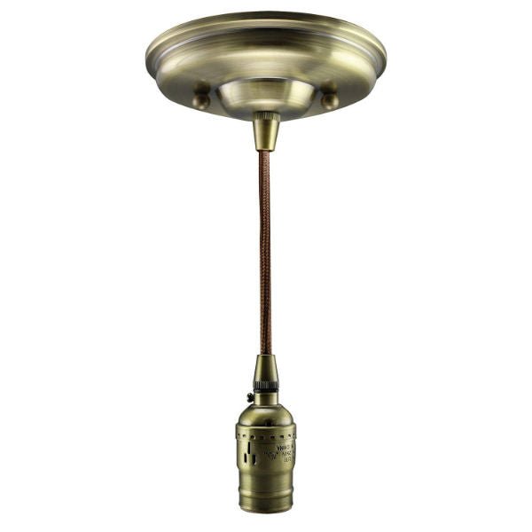 Antique Brass Socket Pendant Light - Nostalgicbulbs.com