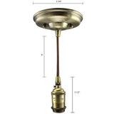 Antique Brass UNO Threaded Socket Pendant Light - Nostalgicbulbs.com