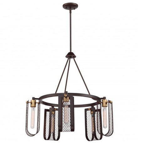 Bandit 5-Lights Edison Chandelier - Patina Bronze Finish - Nostalgicbulbs.com