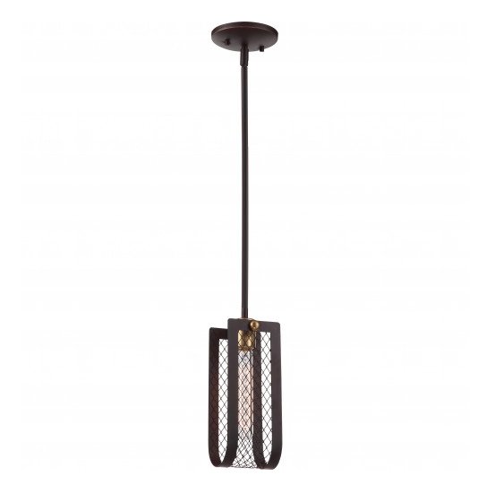 Bandit Patina Bronze with Vintage Brass Accents Mini Pendant Light - Nostalgicbulbs.com