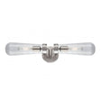 Beaker 2-Lights Sconce - Brushed Nickel Finish with Clear Glass Shade - Nostalgicbulbs.com