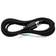 Black Cloth Covered Cord with molded Plug - 3 Conductor - 11 ft. - Nostalgicbulbs.com