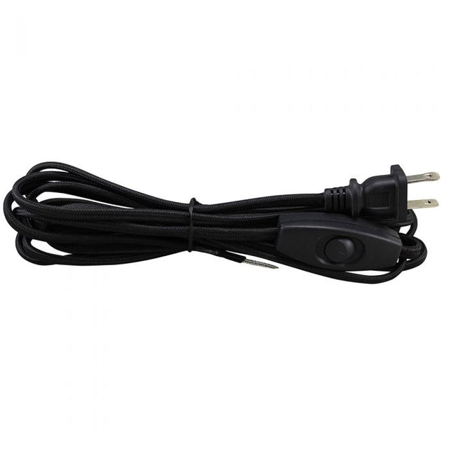 Black Parallel Cloth Covered Cord with On/Off Toggle Switch & Plug - SPT2 - Nostalgicbulbs.com