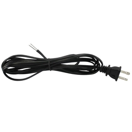 Black Parallel Cord set with molded Plug - 8 ft. - 16 ft. - Nostalgicbulbs.com