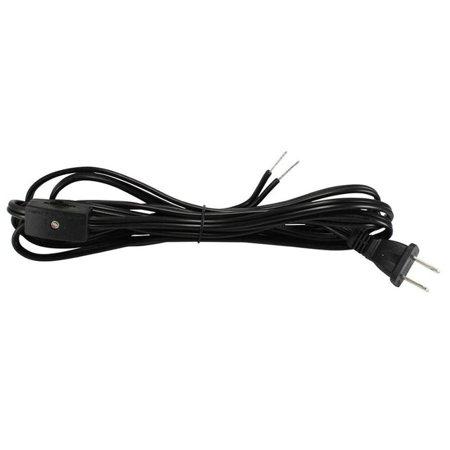 Black Parallel Cord set with on/off line switch and Plug - 9 ft. - Nostalgicbulbs.com