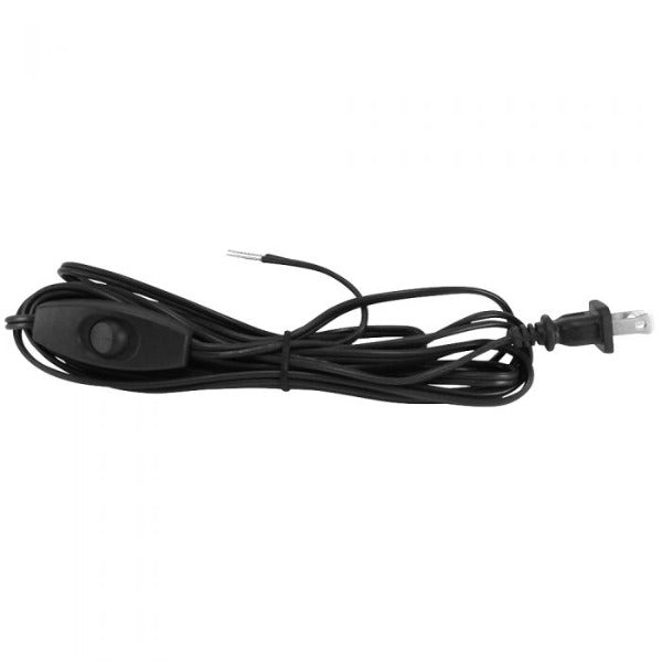 Black Parallel Cord set with toggle switch and molded Plug - 11 ft. - Nostalgicbulbs.com