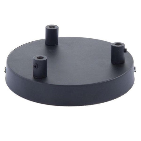 Black Rounded 3 Hole Ceiling Canopy Kit 6" - Nostalgicbulbs.com