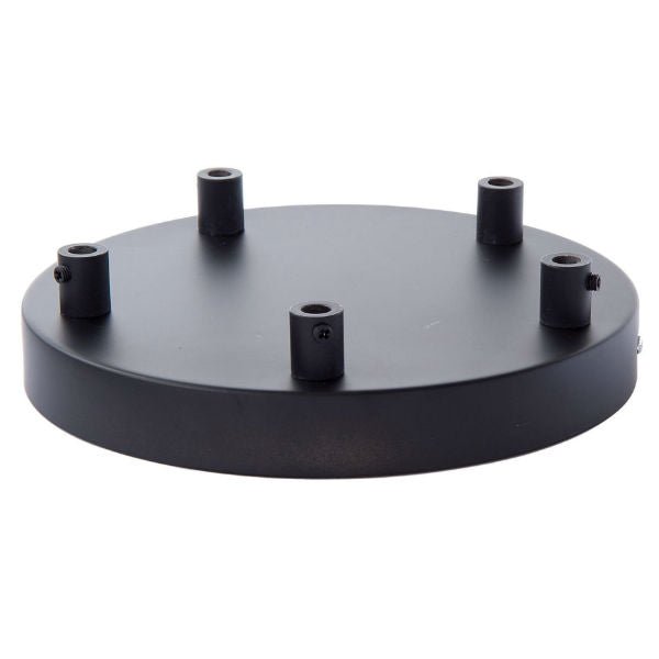 Black Rounded 5 Hole Ceiling Canopy Kit 8" - Nostalgicbulbs.com