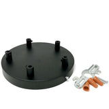 Black Rounded 5 Hole Ceiling Canopy Kit 8" - Nostalgicbulbs.com