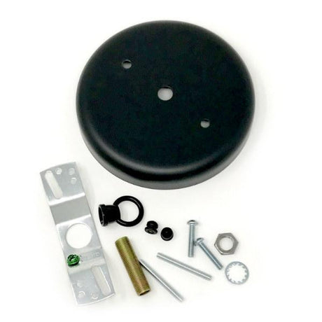 Black Steel Rounded Canopy Kit 4 - 7/8" - Nostalgicbulbs.com