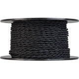 Black Twisted cloth wire - 20 AWG - 250 ft. Spool - Nostalgicbulbs.com