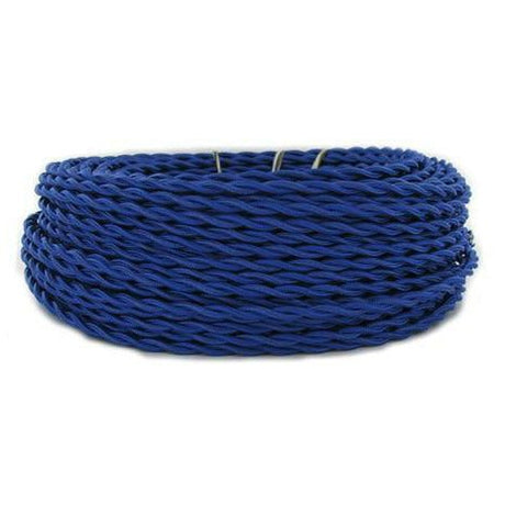 Blue Twisted cloth wire- Per ft. - 18 AWG - Nostalgicbulbs.com