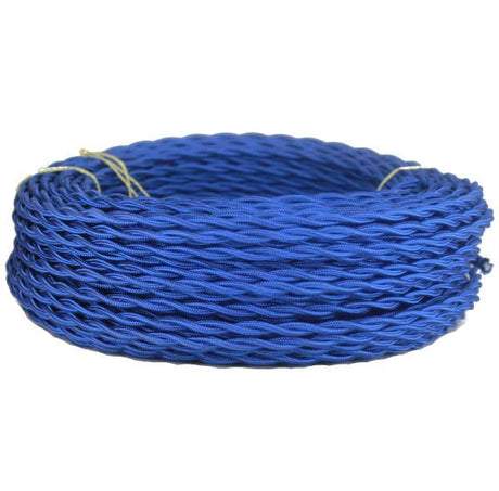 Blue Twisted cloth wire- Per ft. - 18 AWG - Nostalgicbulbs.com