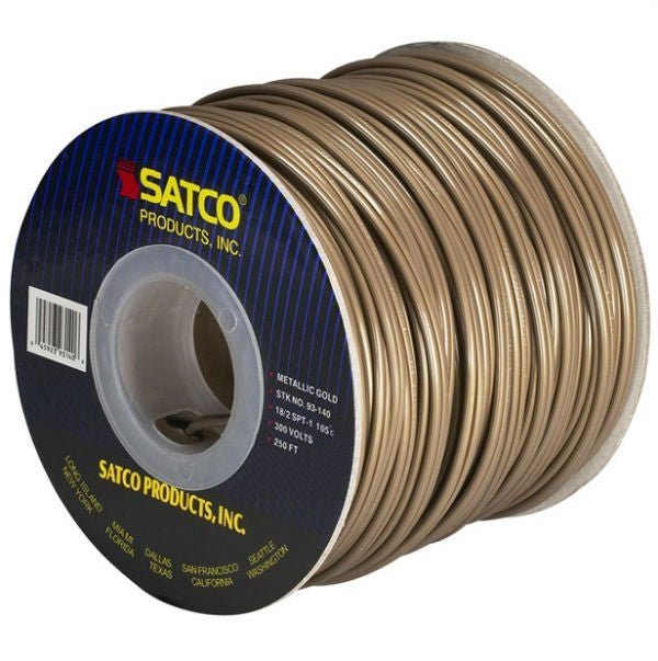 Bronze Antique Gold Lamp Wire SPT-1 -18/2 105 degrees - 250 ft. spool - Nostalgicbulbs.com