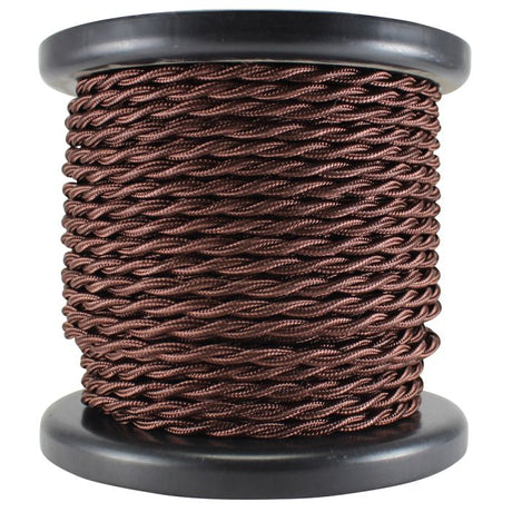 Bronze Cloth Covered Twisted Cord - 100 foot spool - 18 AWG - Nostalgicbulbs.com