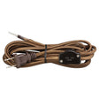 Brown Cloth Covered Cord with Hi-Lo Dimmer line Switch & Molded Plug - Nostalgicbulbs.com