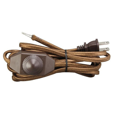 Brown Parallel Cloth Covered Cord with Full Range Dimmer Switch - Nostalgicbulbs.com