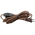 Brown Parallel Cloth Covered Cord with On/Off Toggle Switch & Molded Plug - Nostalgicbulbs.com