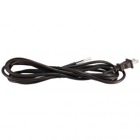 Brown SVT round cord with molded Plug - 10 ft. - Nostalgicbulbs.com