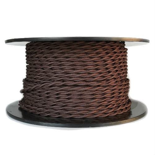 Brown Twisted cloth wire - 20 AWG - 250 ft. spool - Nostalgicbulbs.com