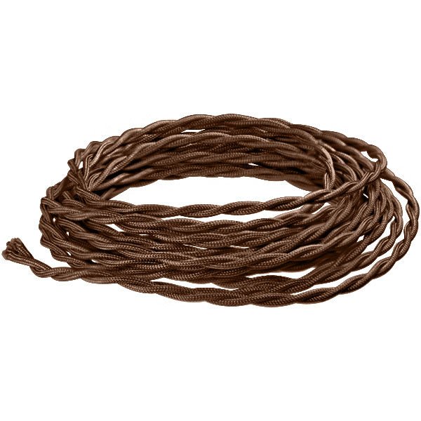 Brown Twisted cloth wire - Per ft. - 18 AWG - Nostalgicbulbs.com