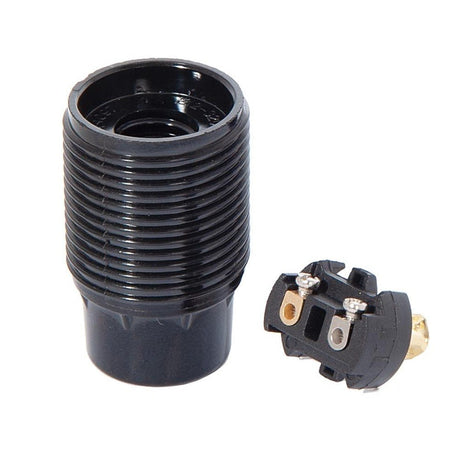 Candelabra E12 Base Full Thread Phenolic Socket - 3 Piece - Nostalgicbulbs.com