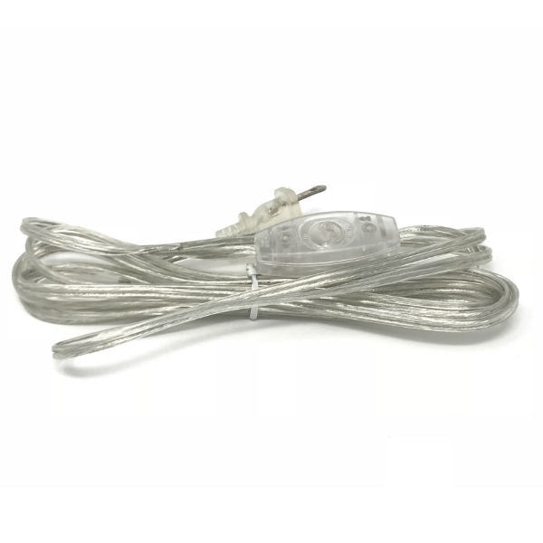 Clear Lamp Cord with Switch and Molded Plug - 11 ft. - Nostalgicbulbs.com
