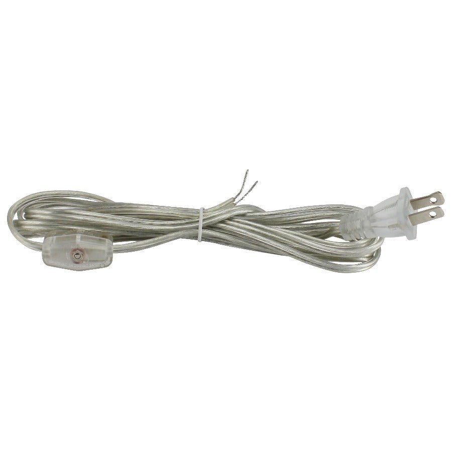 Clear Parallel Cord set with on/off switch and Plug - 9 ft. - Nostalgicbulbs.com