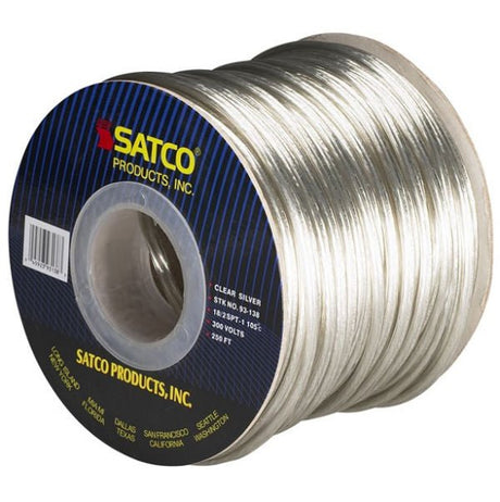 Clear Silver Lamp Wire SPT-1 -18/2 105 degrees - 250 ft. spool - Nostalgicbulbs.com