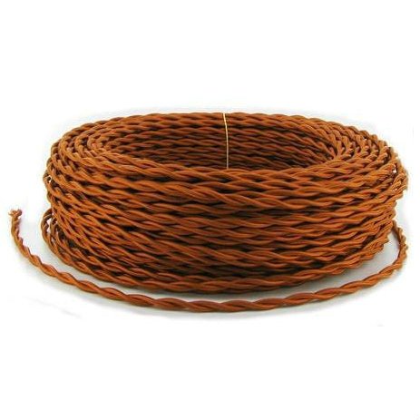 Copper Twisted cloth wire- Per ft. - 18 AWG - Nostalgicbulbs.com