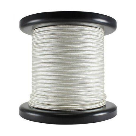 Cream Cloth-Coverd Parallel Cord - 100 foot spool - Nostalgicbulbs.com