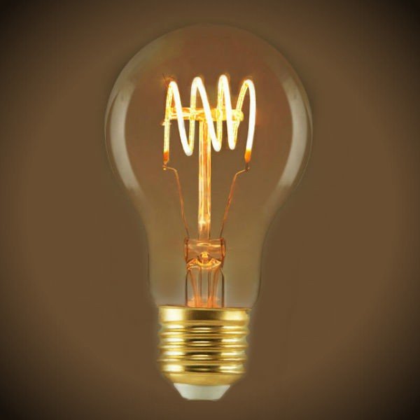 Curved LED Filament Vintage Bulb - 4 Watt - Edison Style 2200K - Nostalgicbulbs.com