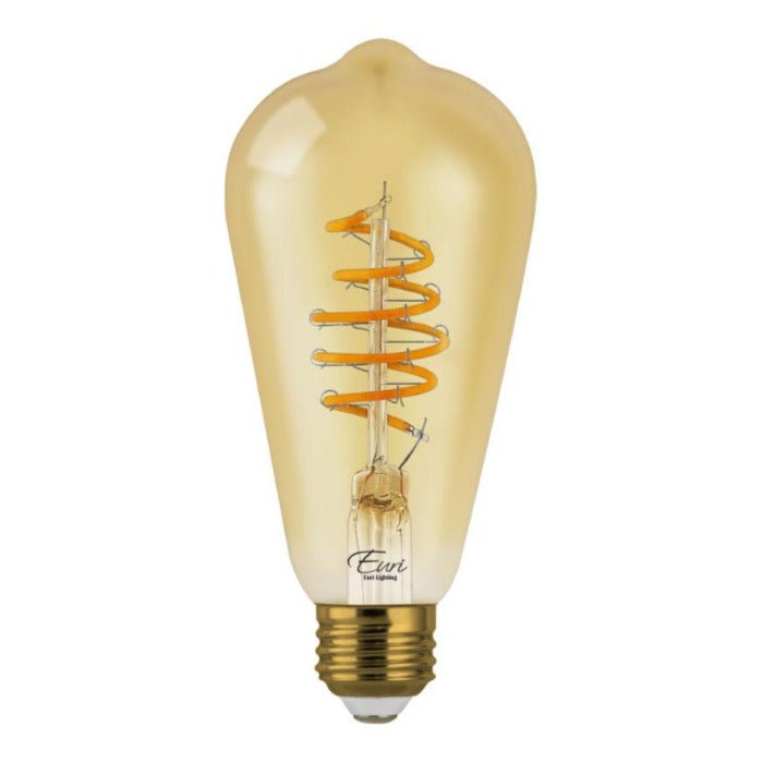 Curved LED Spiral Filament Edison Bulb - 4.5 Watt - 2200K - Amber - Nostalgicbulbs.com